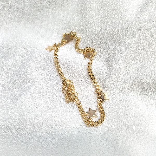 دستبند زنانه طرح ستاره دارای خواص طلا